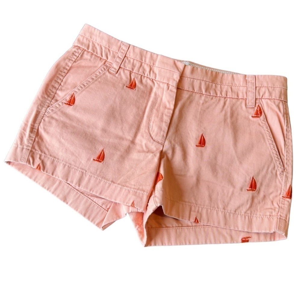 J. Crew Chino Shorts Broken In 100% Cotton Womens Size 4 Peach EUC - Picture 1 of 7